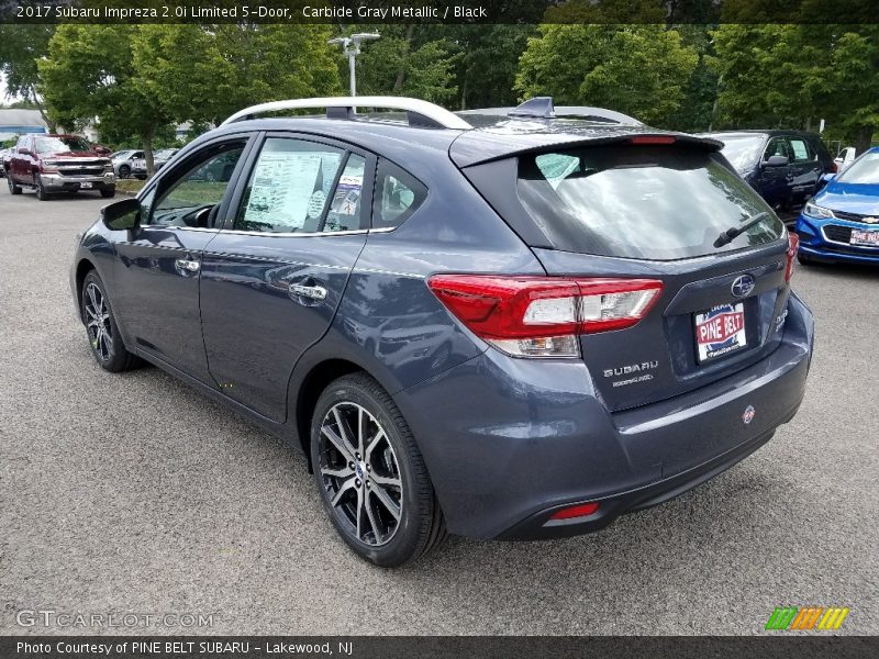 Carbide Gray Metallic / Black 2017 Subaru Impreza 2.0i Limited 5-Door