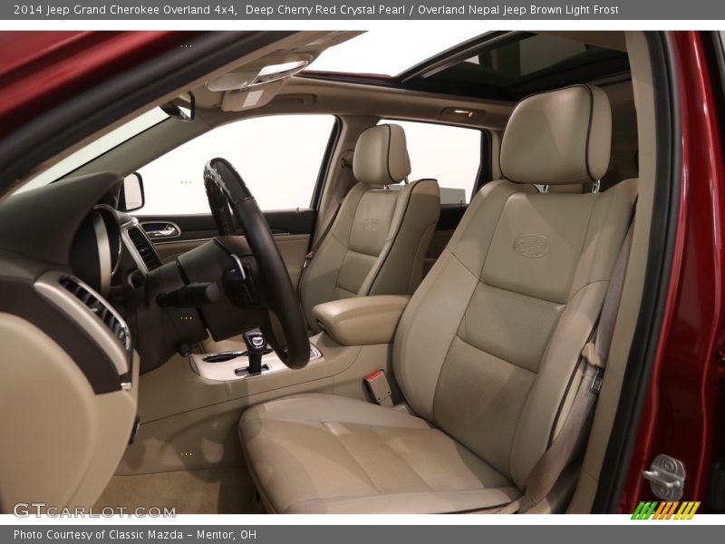 Deep Cherry Red Crystal Pearl / Overland Nepal Jeep Brown Light Frost 2014 Jeep Grand Cherokee Overland 4x4