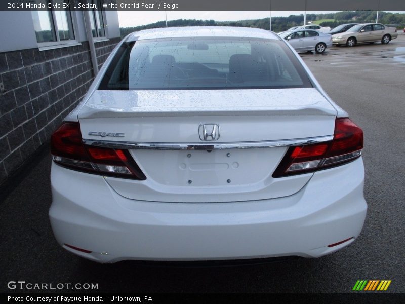 White Orchid Pearl / Beige 2014 Honda Civic EX-L Sedan