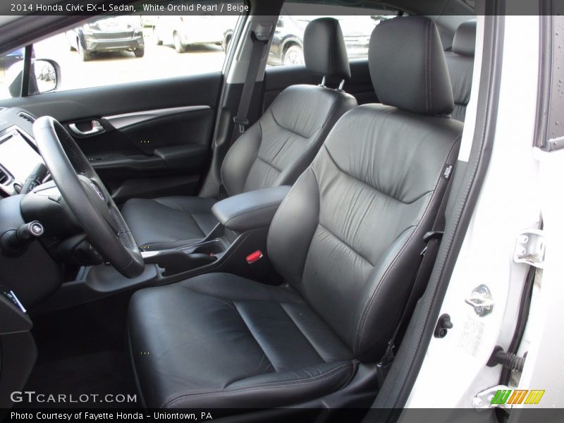 White Orchid Pearl / Beige 2014 Honda Civic EX-L Sedan