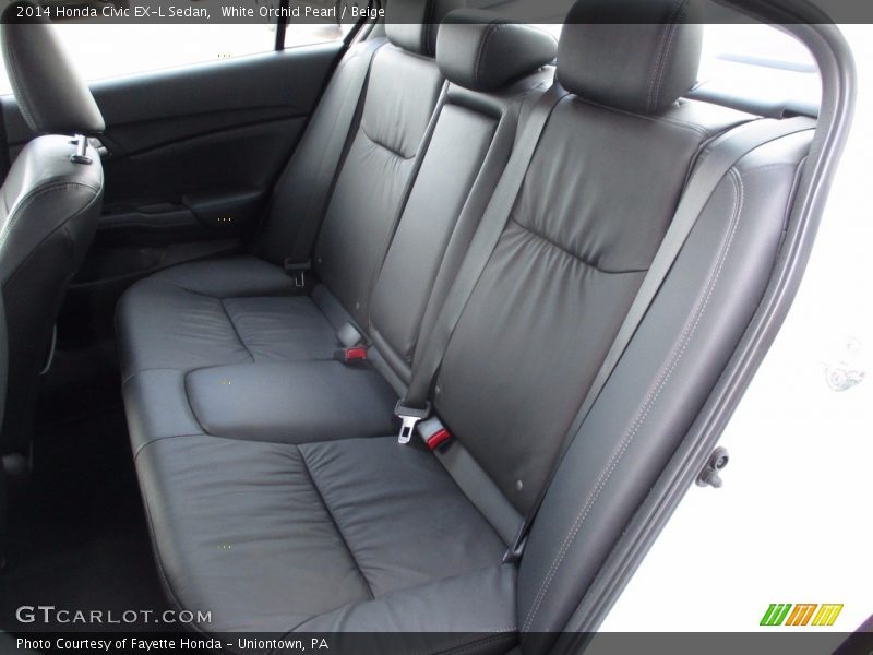 White Orchid Pearl / Beige 2014 Honda Civic EX-L Sedan