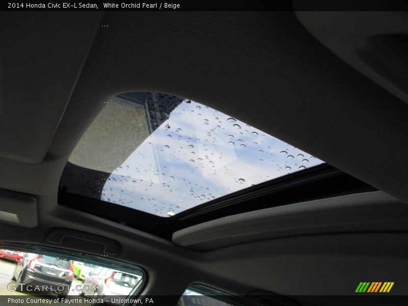 White Orchid Pearl / Beige 2014 Honda Civic EX-L Sedan