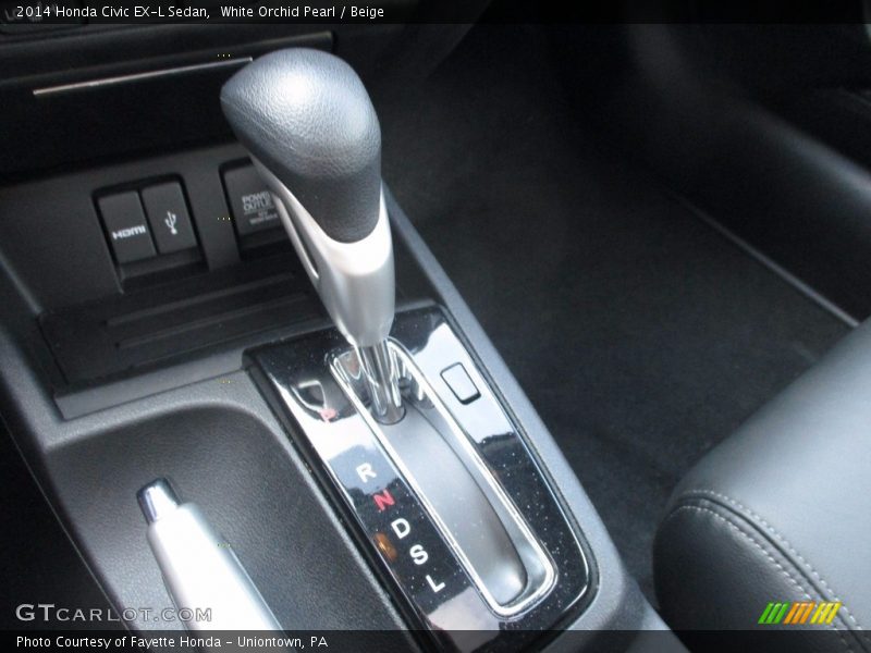 White Orchid Pearl / Beige 2014 Honda Civic EX-L Sedan