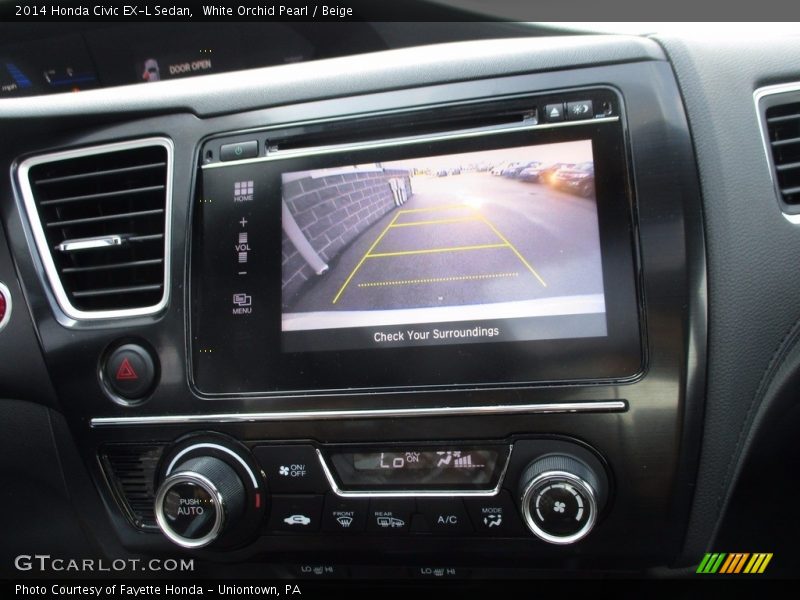 White Orchid Pearl / Beige 2014 Honda Civic EX-L Sedan