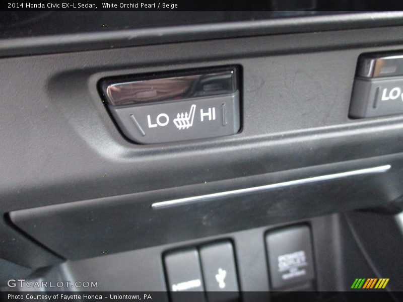 White Orchid Pearl / Beige 2014 Honda Civic EX-L Sedan