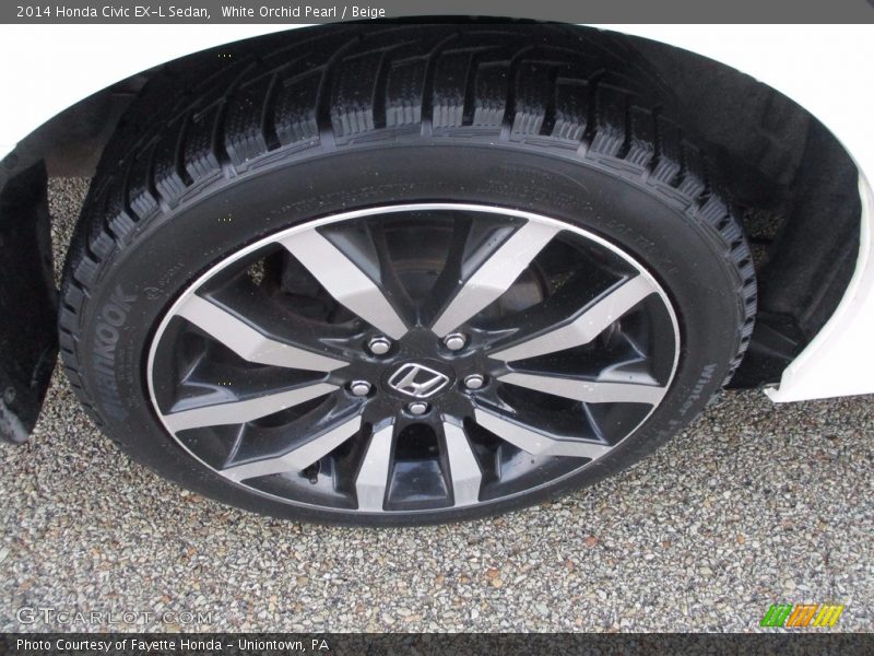 White Orchid Pearl / Beige 2014 Honda Civic EX-L Sedan