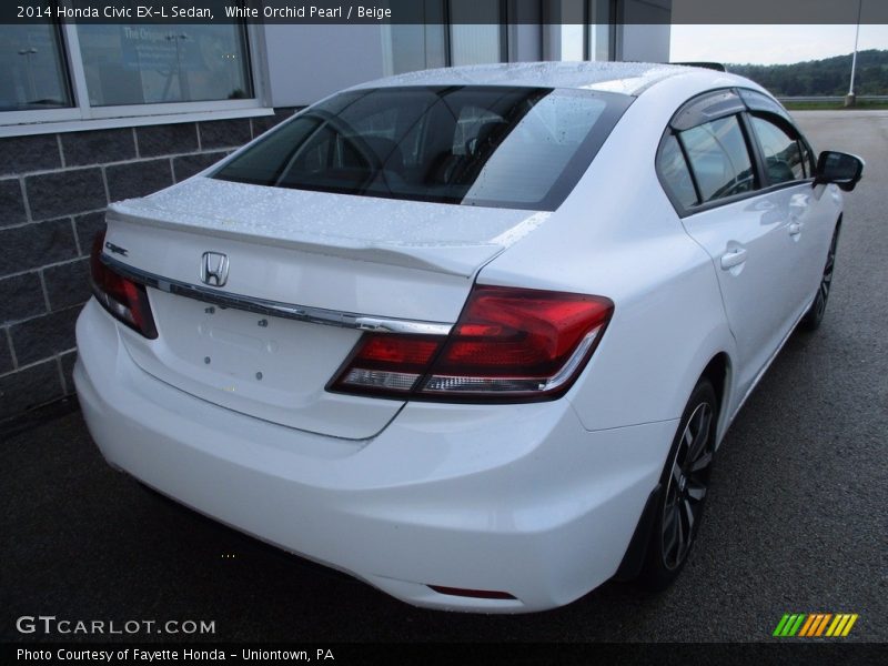 White Orchid Pearl / Beige 2014 Honda Civic EX-L Sedan