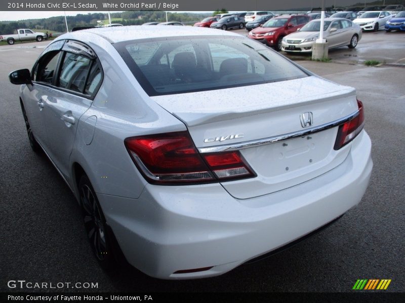 White Orchid Pearl / Beige 2014 Honda Civic EX-L Sedan