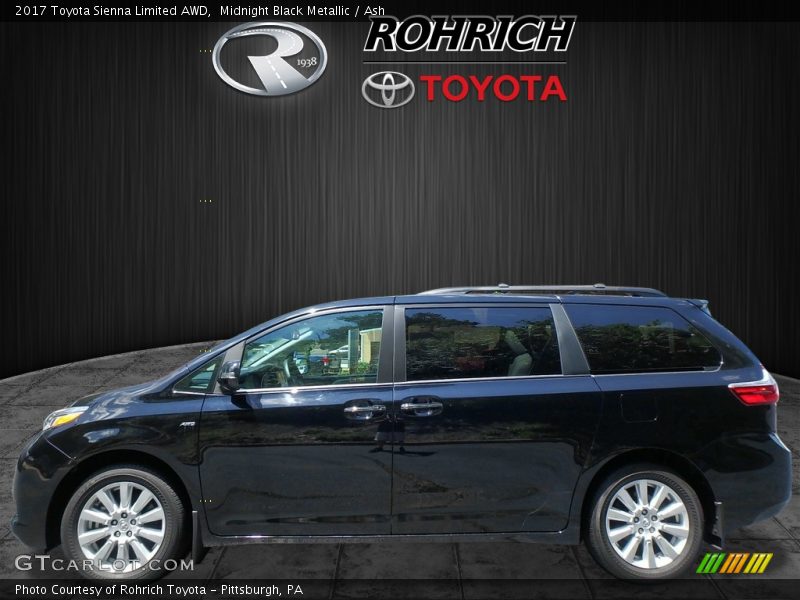 Midnight Black Metallic / Ash 2017 Toyota Sienna Limited AWD