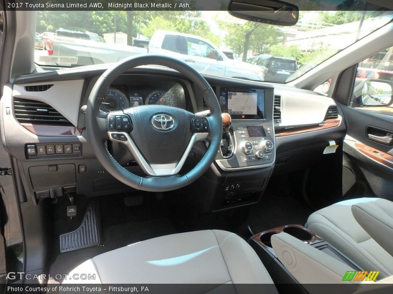 Midnight Black Metallic / Ash 2017 Toyota Sienna Limited AWD