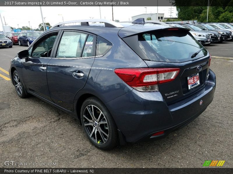 Carbide Gray Metallic / Black 2017 Subaru Impreza 2.0i Limited 5-Door