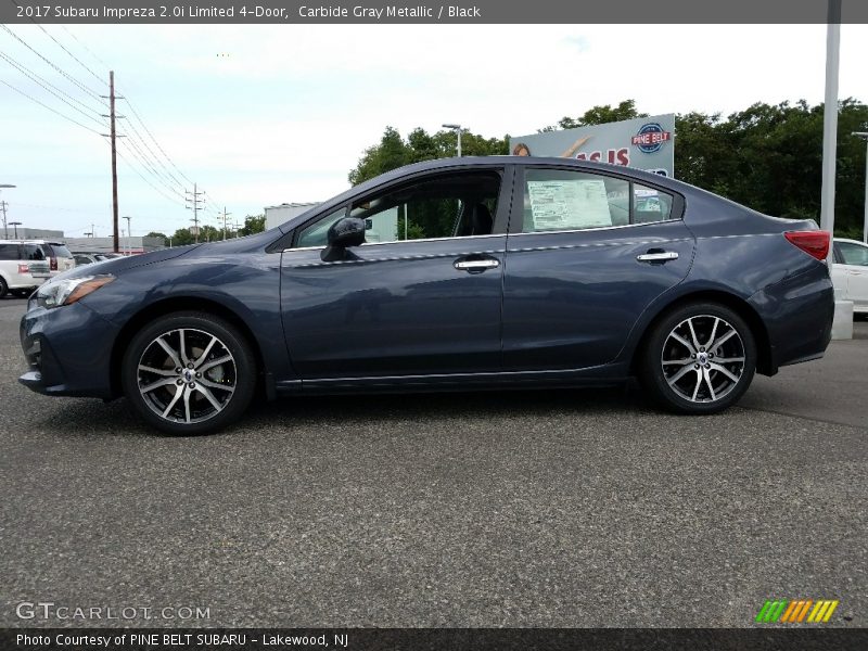 Carbide Gray Metallic / Black 2017 Subaru Impreza 2.0i Limited 4-Door