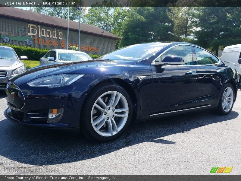 Blue Metallic / Tan 2014 Tesla Model S