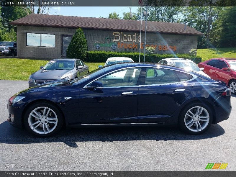 Blue Metallic / Tan 2014 Tesla Model S