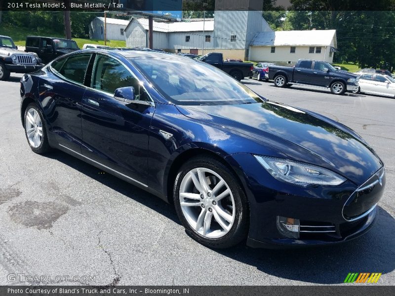 Blue Metallic / Tan 2014 Tesla Model S