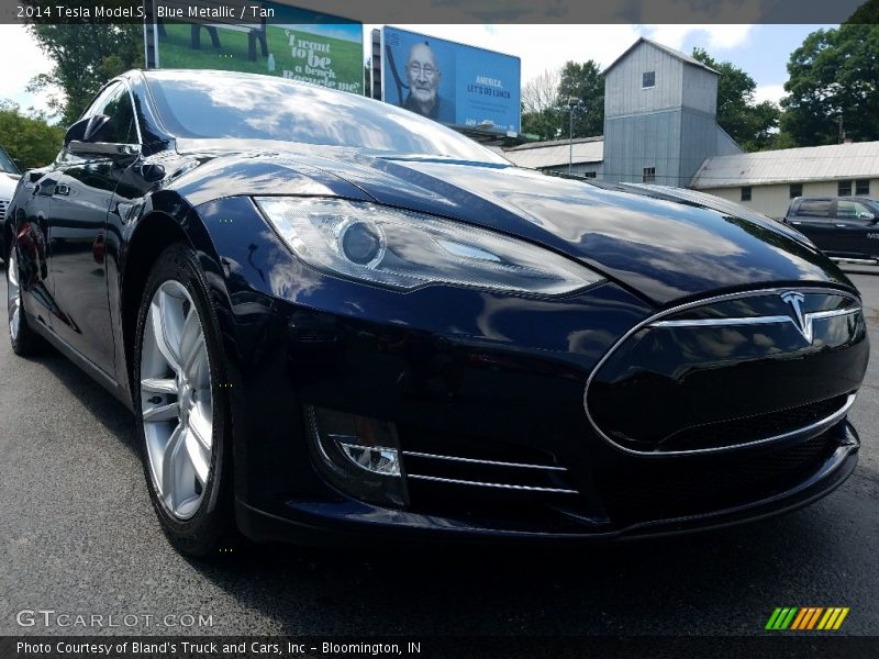 Blue Metallic / Tan 2014 Tesla Model S