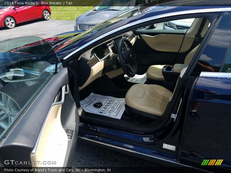 Blue Metallic / Tan 2014 Tesla Model S