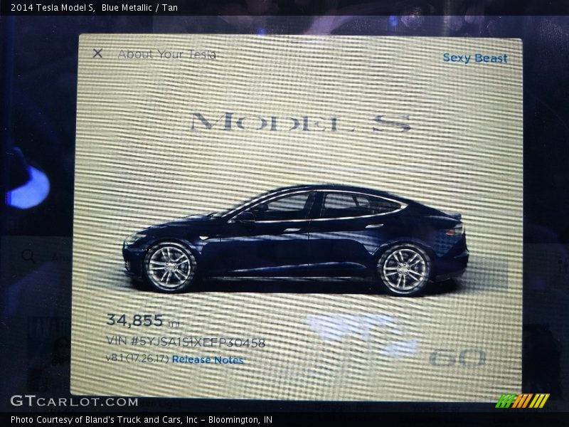 Blue Metallic / Tan 2014 Tesla Model S