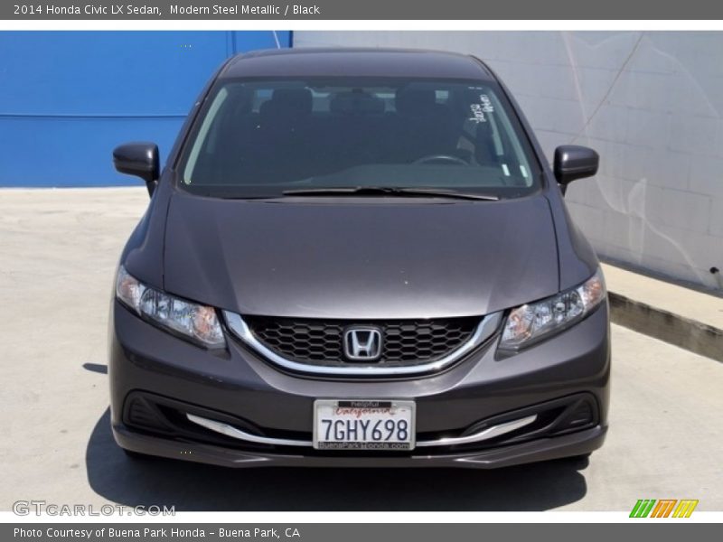 Modern Steel Metallic / Black 2014 Honda Civic LX Sedan