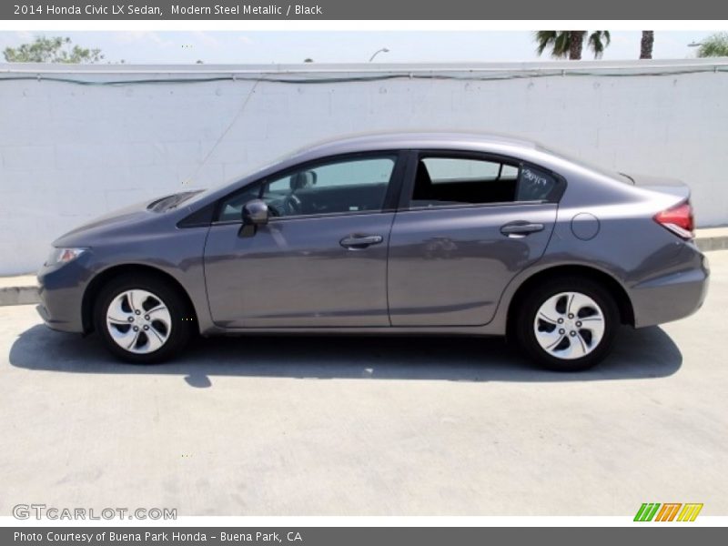 Modern Steel Metallic / Black 2014 Honda Civic LX Sedan