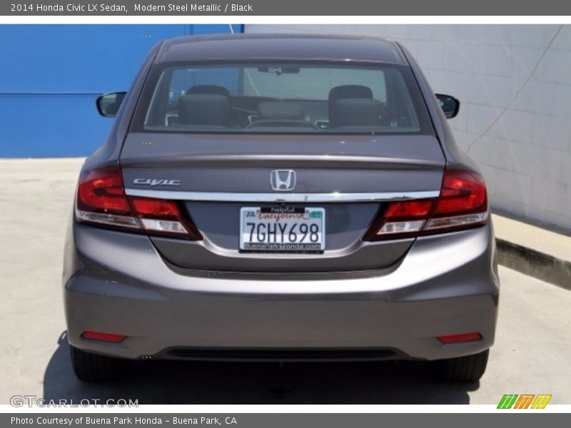 Modern Steel Metallic / Black 2014 Honda Civic LX Sedan