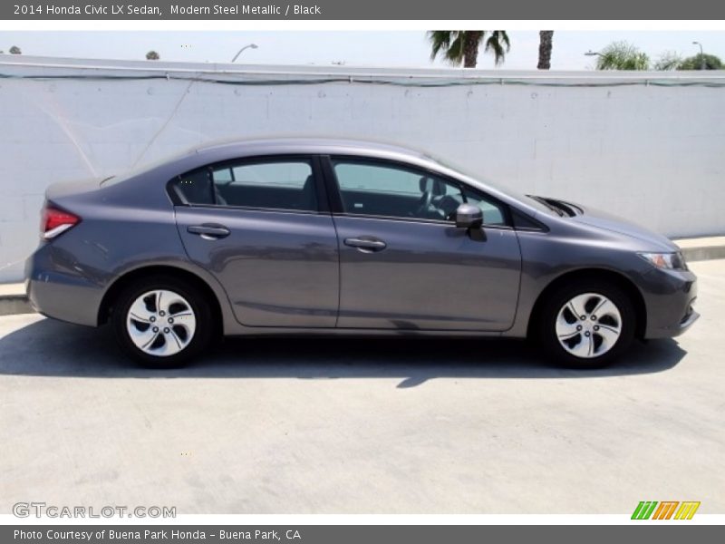 Modern Steel Metallic / Black 2014 Honda Civic LX Sedan