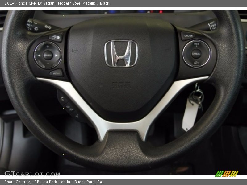 Modern Steel Metallic / Black 2014 Honda Civic LX Sedan