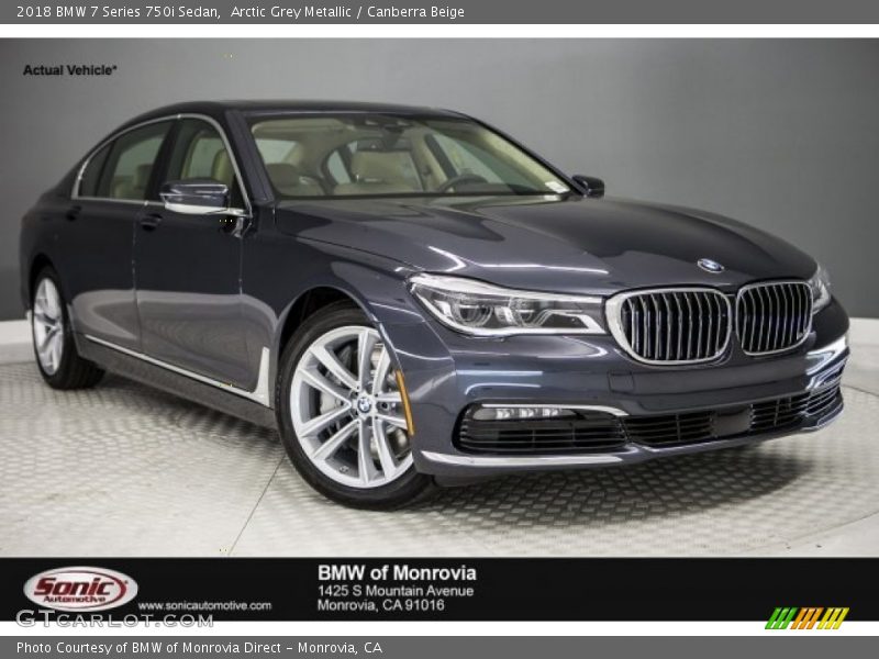 Arctic Grey Metallic / Canberra Beige 2018 BMW 7 Series 750i Sedan
