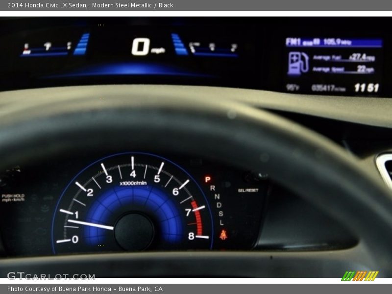 Modern Steel Metallic / Black 2014 Honda Civic LX Sedan