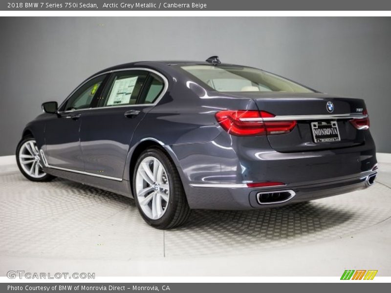 Arctic Grey Metallic / Canberra Beige 2018 BMW 7 Series 750i Sedan