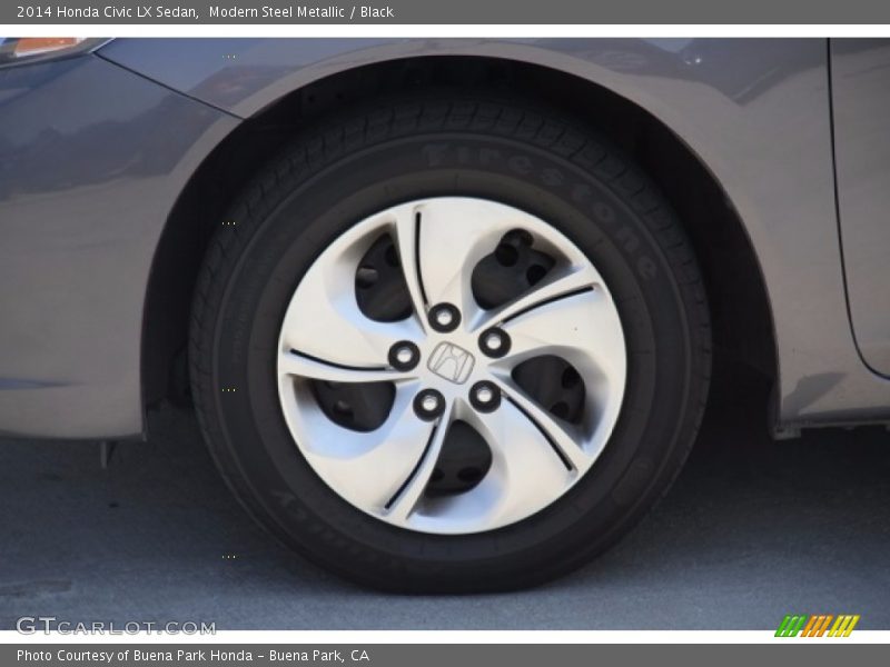 Modern Steel Metallic / Black 2014 Honda Civic LX Sedan