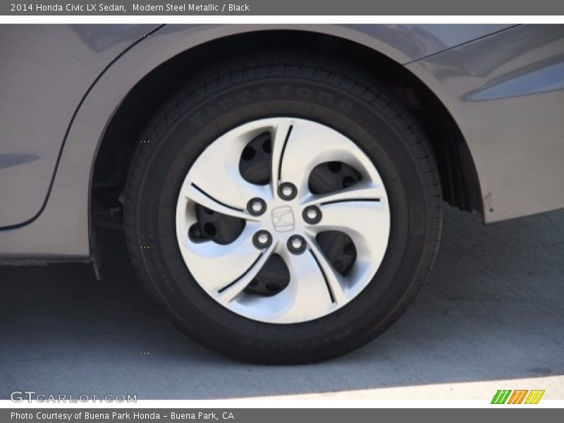 Modern Steel Metallic / Black 2014 Honda Civic LX Sedan