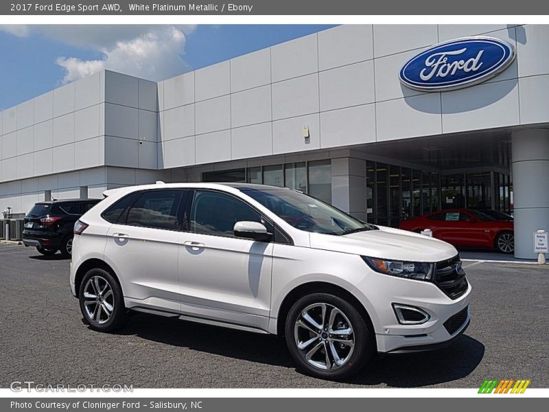 White Platinum Metallic / Ebony 2017 Ford Edge Sport AWD