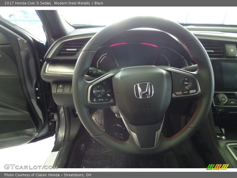 Modern Steel Metallic / Black 2017 Honda Civic Si Sedan