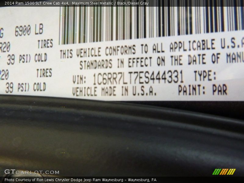 Maximum Steel Metallic / Black/Diesel Gray 2014 Ram 1500 SLT Crew Cab 4x4