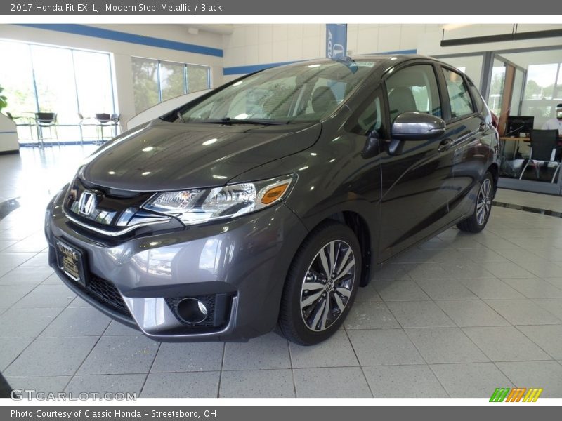 Modern Steel Metallic / Black 2017 Honda Fit EX-L