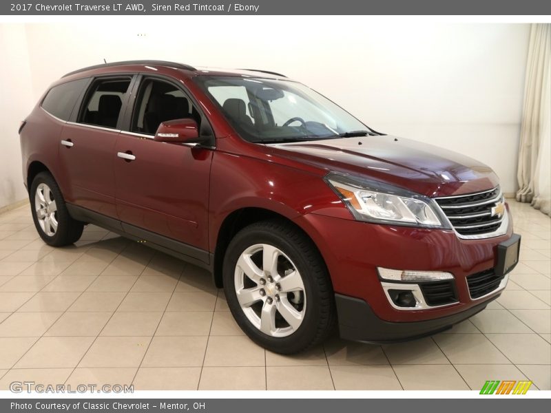Siren Red Tintcoat / Ebony 2017 Chevrolet Traverse LT AWD