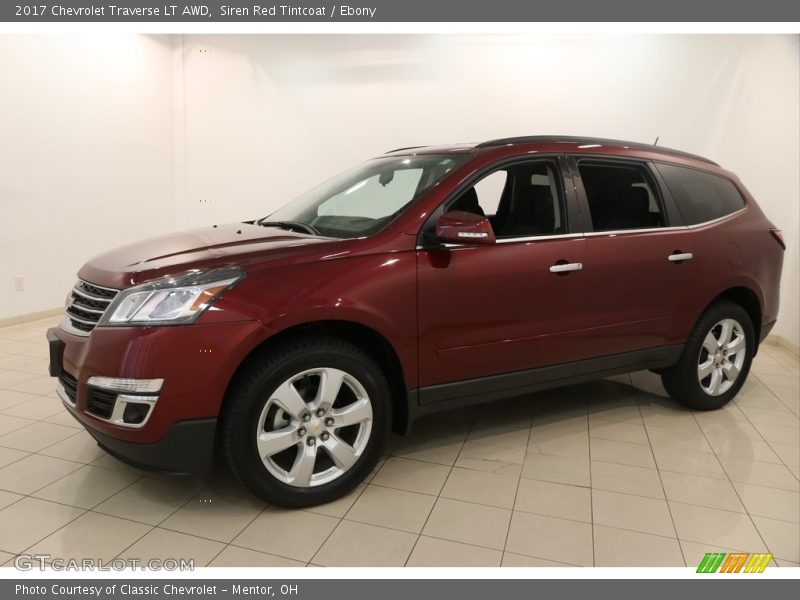 Siren Red Tintcoat / Ebony 2017 Chevrolet Traverse LT AWD