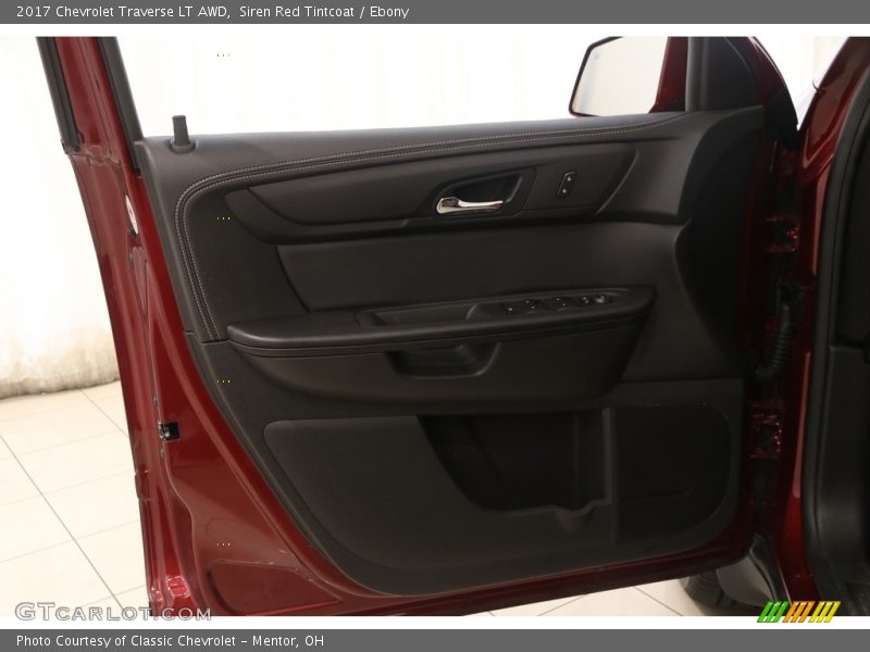 Siren Red Tintcoat / Ebony 2017 Chevrolet Traverse LT AWD
