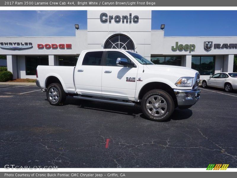 Bright White / Canyon Brown/Light Frost Beige 2017 Ram 3500 Laramie Crew Cab 4x4