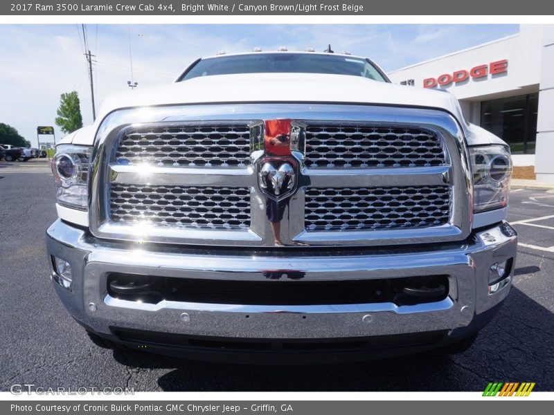 Bright White / Canyon Brown/Light Frost Beige 2017 Ram 3500 Laramie Crew Cab 4x4