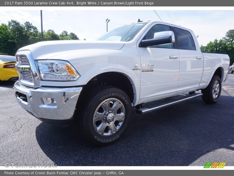 Bright White / Canyon Brown/Light Frost Beige 2017 Ram 3500 Laramie Crew Cab 4x4