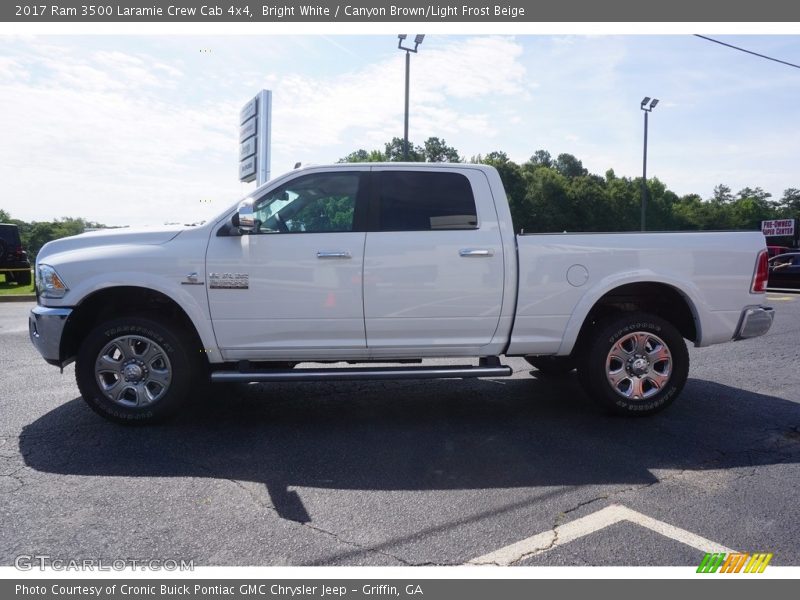 Bright White / Canyon Brown/Light Frost Beige 2017 Ram 3500 Laramie Crew Cab 4x4