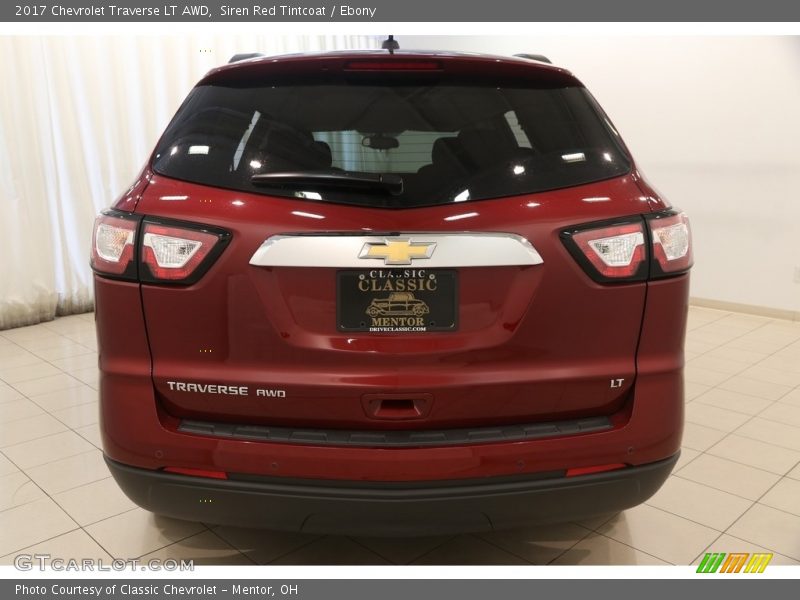 Siren Red Tintcoat / Ebony 2017 Chevrolet Traverse LT AWD