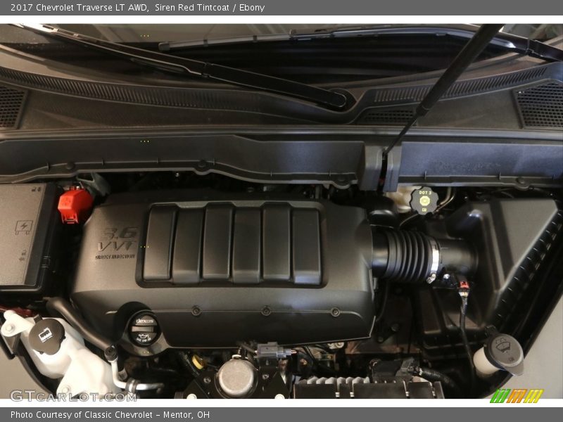 Siren Red Tintcoat / Ebony 2017 Chevrolet Traverse LT AWD
