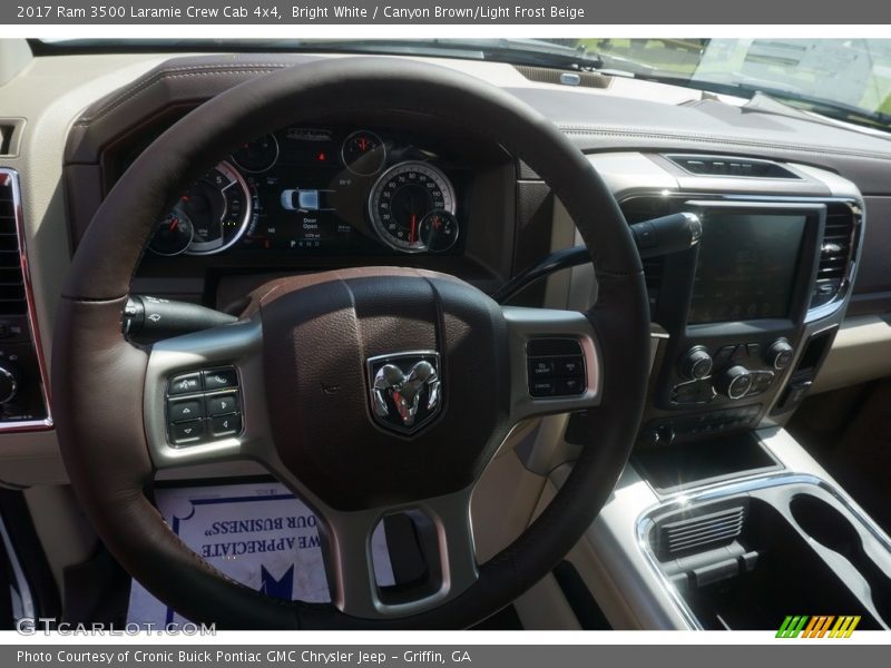 Bright White / Canyon Brown/Light Frost Beige 2017 Ram 3500 Laramie Crew Cab 4x4
