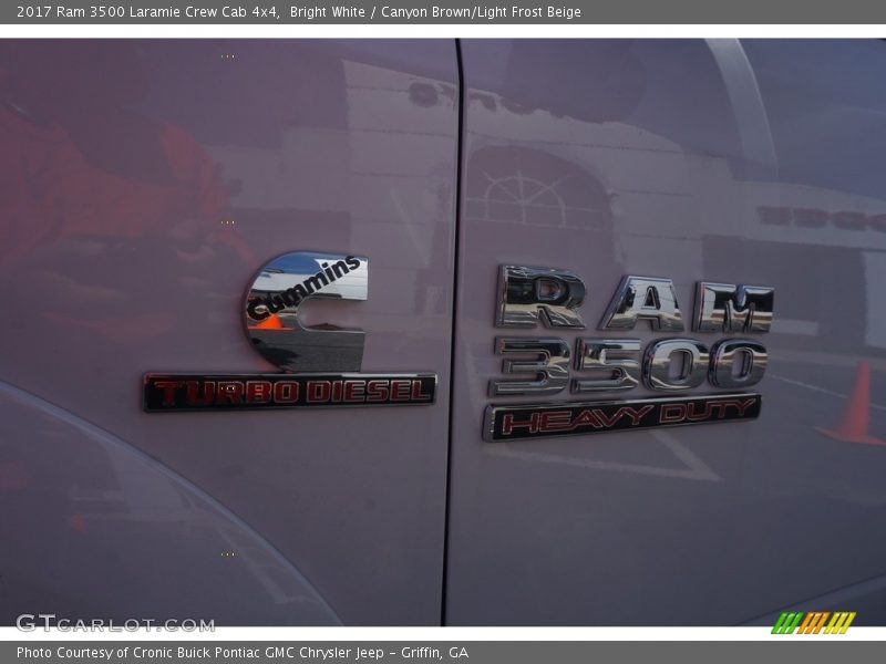 Bright White / Canyon Brown/Light Frost Beige 2017 Ram 3500 Laramie Crew Cab 4x4