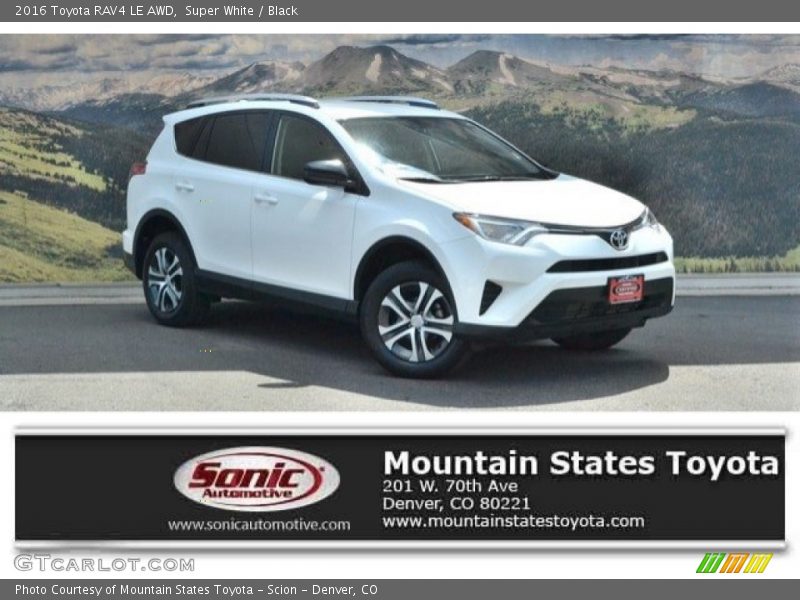 Super White / Black 2016 Toyota RAV4 LE AWD