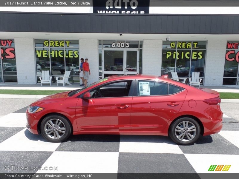 Red / Beige 2017 Hyundai Elantra Value Edition