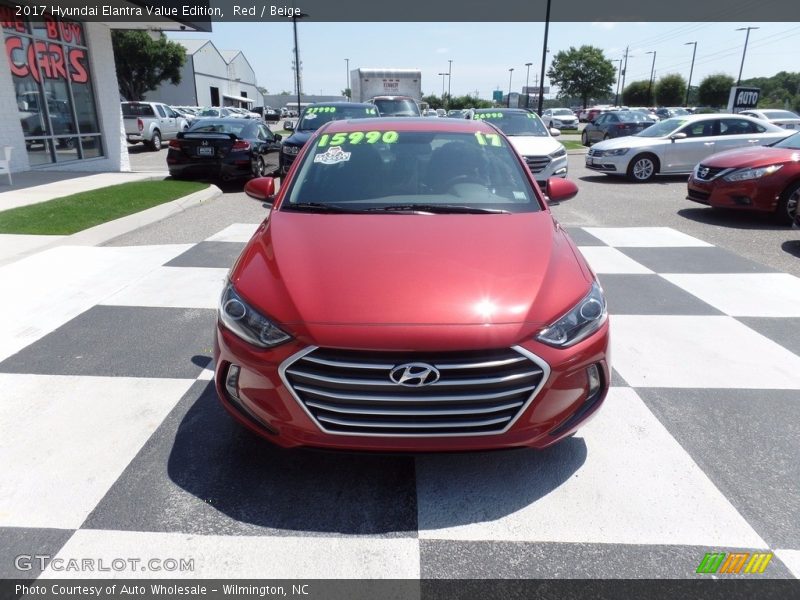 Red / Beige 2017 Hyundai Elantra Value Edition